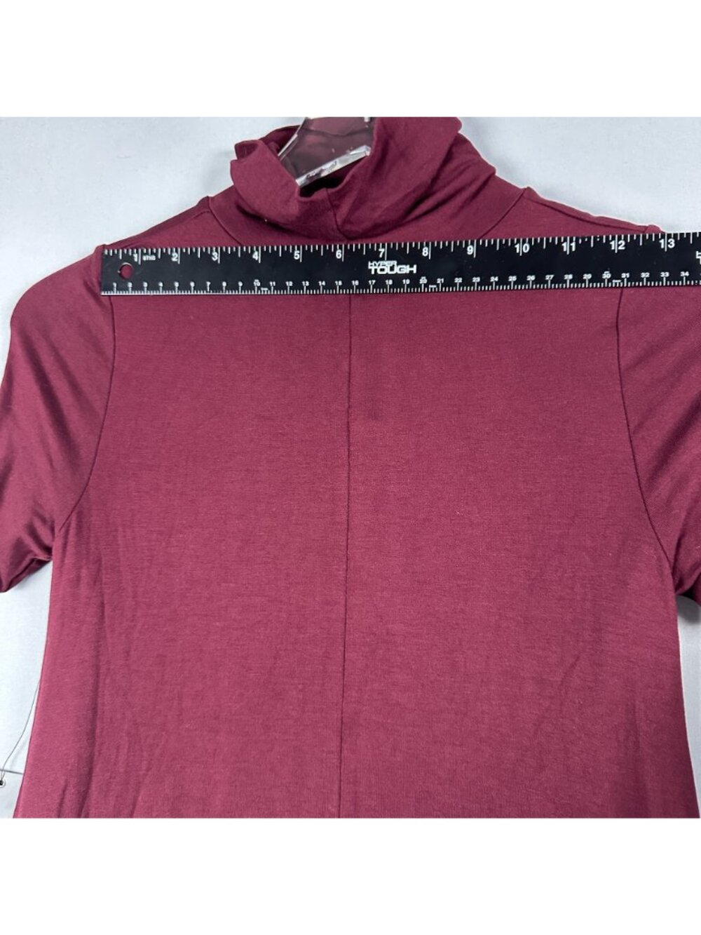 Lulus Swing Dress XS Burgundy Mock Neck Short Sleeve Made In USA - Picture 12 of 13
